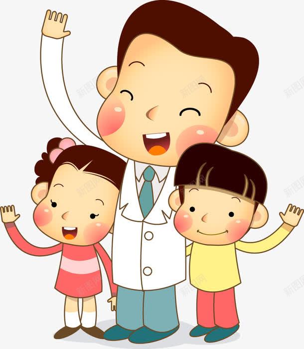卡通医生和孩子们png免抠素材_新图网 https://ixintu.com 医生 卡通 孩子们