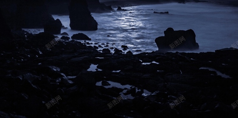 寂静的夜H5背景jpg_新图网 https://ixintu.com H5 h5 大海 摄影 星云 星海 星空 星际 海岸 礁石 风景 黑色