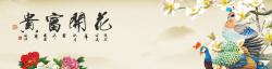 孔雀花开富贵花开富贵孔雀牡丹图海报banner背景高清图片