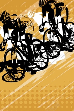 山地自行车竞技比赛活动手绘海报背景模板背景