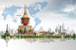 曼谷海报世界旅游名胜泰国曼谷海报高清图片