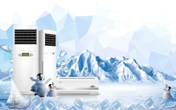 空调展板冰爽夏日电器空调促销活动展板背景模板高清图片