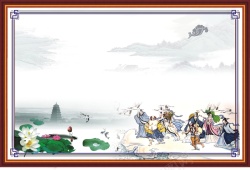 中国寓言故事校园文化寓言故事八仙过海展板背景高清图片