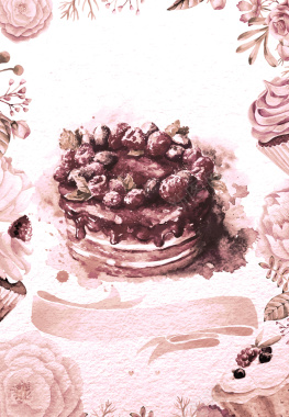 美食巧克力蛋糕海报背景背景