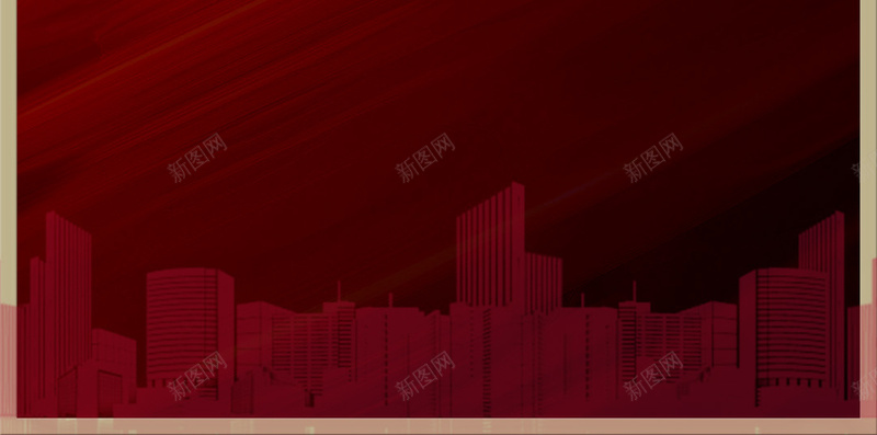 红色背景上的城市H5背景psd设计背景_新图网 https://ixintu.com H5素材 PSD背景 剪影 城市 建筑 炫酷 红色背景 高楼