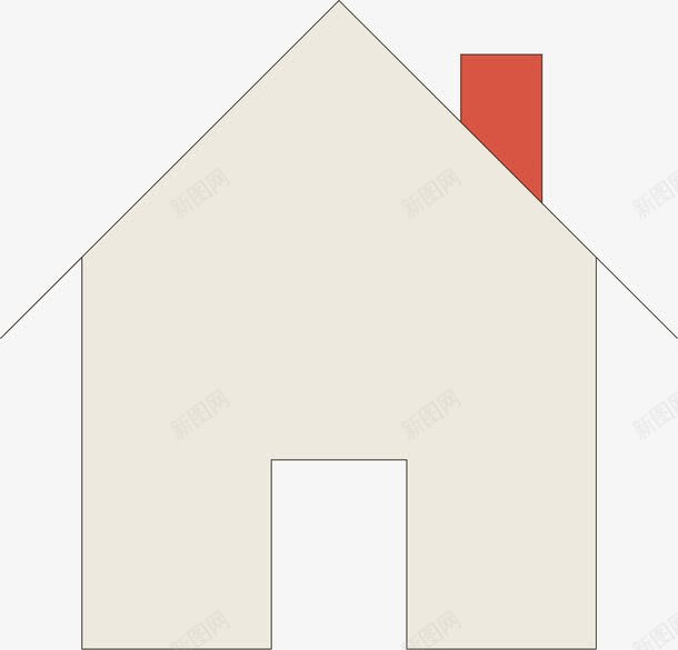 简笔房子png免抠素材_新图网 https://ixintu.com 一间 卡通 房子 手绘 烟囱 白色的 简图 红色的 线条
