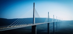 跨海大桥蓝色城市桥梁高清图片