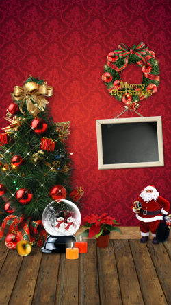 圣诞节黑板圣诞节质感H5装饰背景psd源文件高清图片