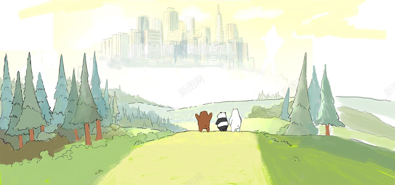 可爱风手绘森林动物bannerjpg设计背景_新图网 https://ixintu.com 动物 卡通 可爱风 手绘 森林 海报banner 童趣
