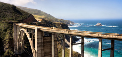 美国西海岸美国加州西海岸公路桥梁风光高清图片