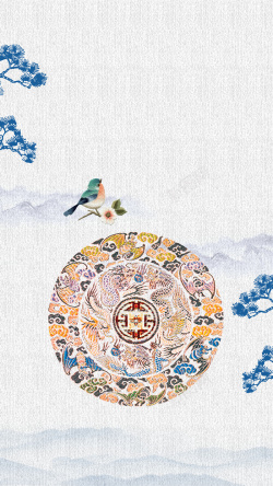 织布图案复古刺绣传统手工艺海报H5高清图片