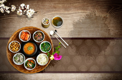 韩式料理饭店菜单背景海报