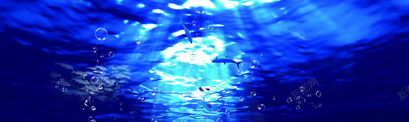 动态水泡蓝色海洋背景摄影图片