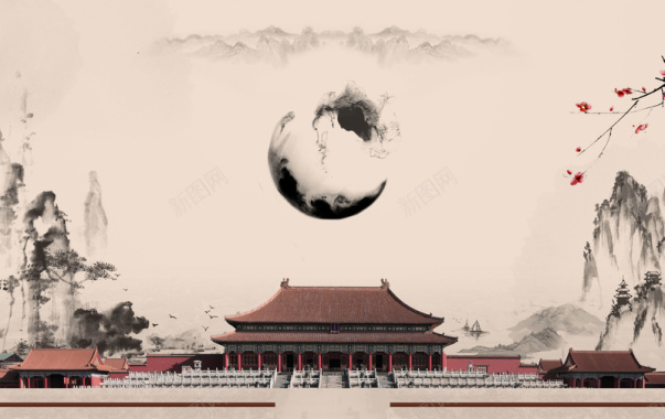 中国风传统建筑背景背景