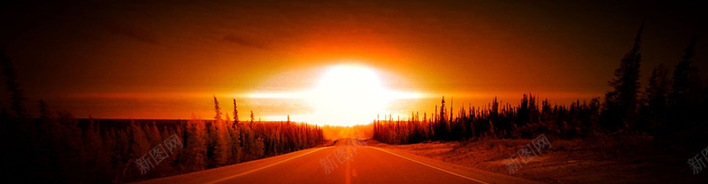黄昏夕阳公路摄影背景摄影图片