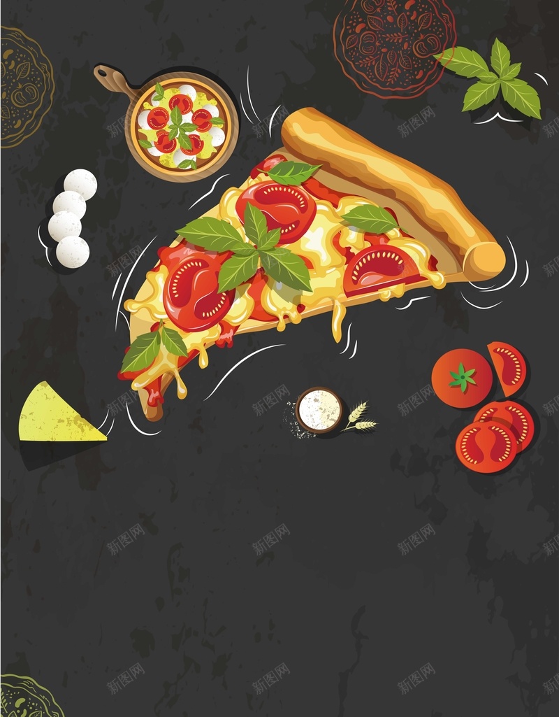 披萨海报背景模板矢量图ai设计背景_新图网 https://ixintu.com 卡通 宣传页 披萨 插画 海报 矢量 美食 菜单 西餐 西餐厅 餐饮 矢量图