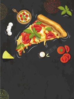 披萨海报背景模板矢量图背景