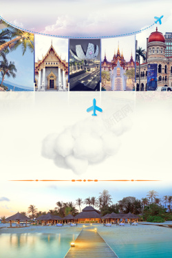 新加坡风光马来西亚泰国新马泰旅游海报背景高清图片