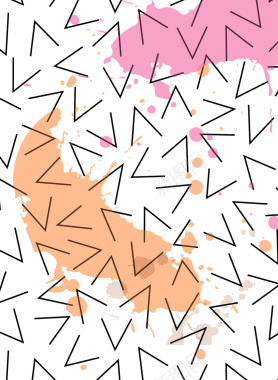 三角线条几何涂绘抽象时尚封面海报背景矢量图背景