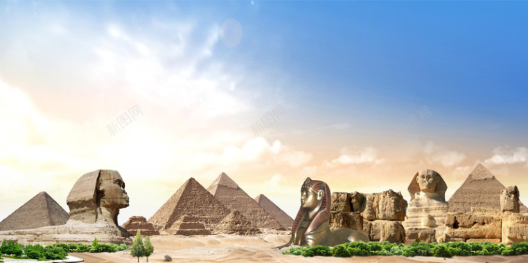 埃及旅游海报背景背景