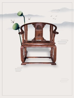 太师椅广告中国风红木背景高清图片