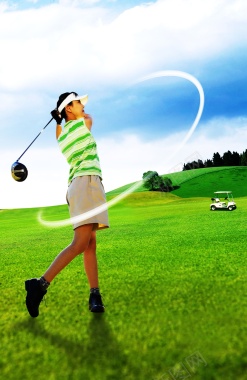 高尔夫美女广告背景背景