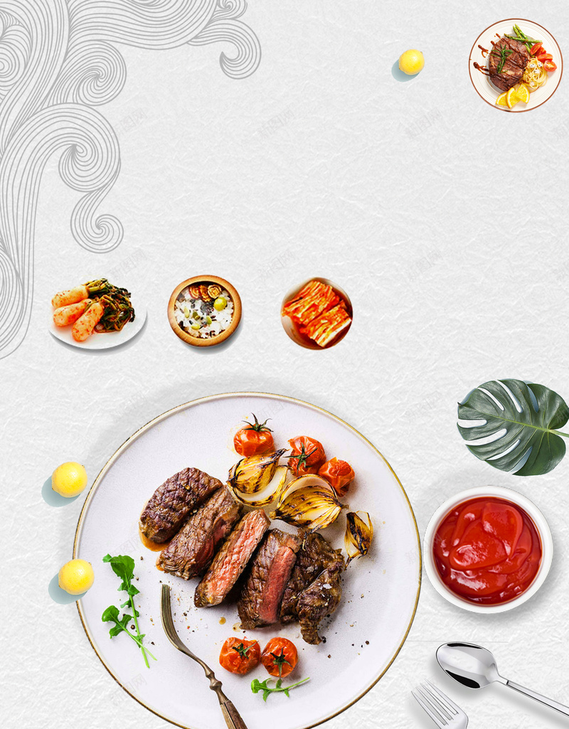 美式西餐牛排美食海报psd高清背景_新图网 https/ixintu.