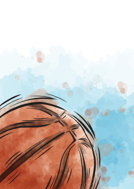 手绘篮球运动平面广告矢量图背景