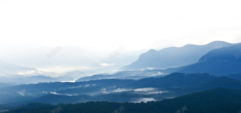 简约山海背景jpg_新图网 https://ixintu.com 剪影 山海 意境 摄影 海报banner 白色 蓝色 风景