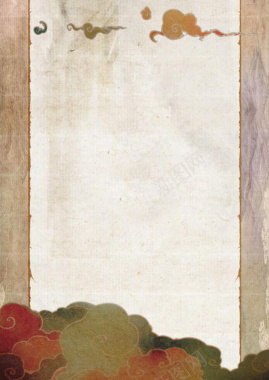 日系古典文艺浮世绘卷云宣纸海报背景背景
