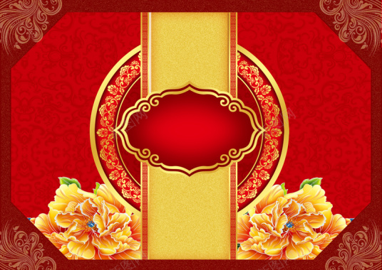 中式喜庆大气新年礼盒海报背景背景
