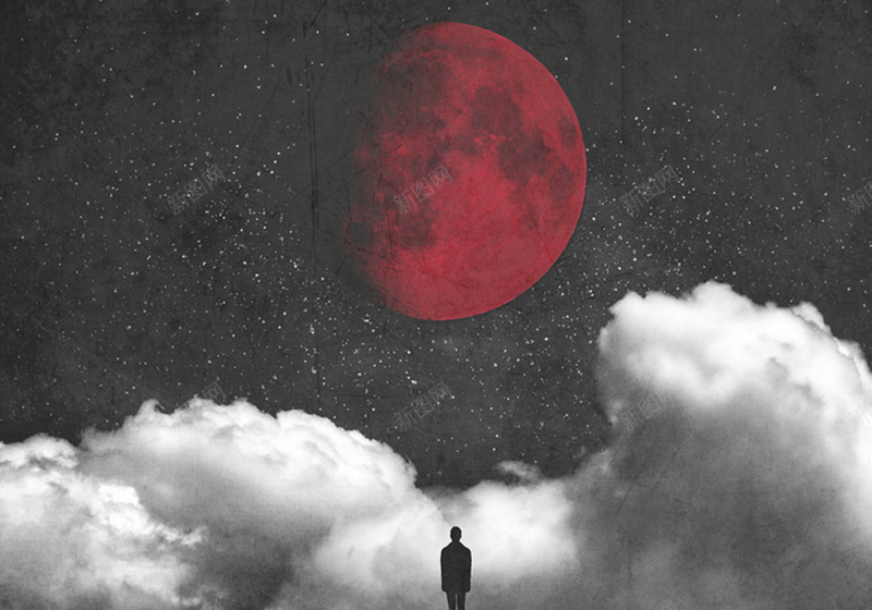夜晚红色月亮背景jpg设计背景_新图网 https://ixintu.com 夜晚 恐怖 月亮 红色 纹理 质感