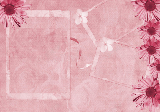 复古粉色花朵儿童台历海报背景模板背景