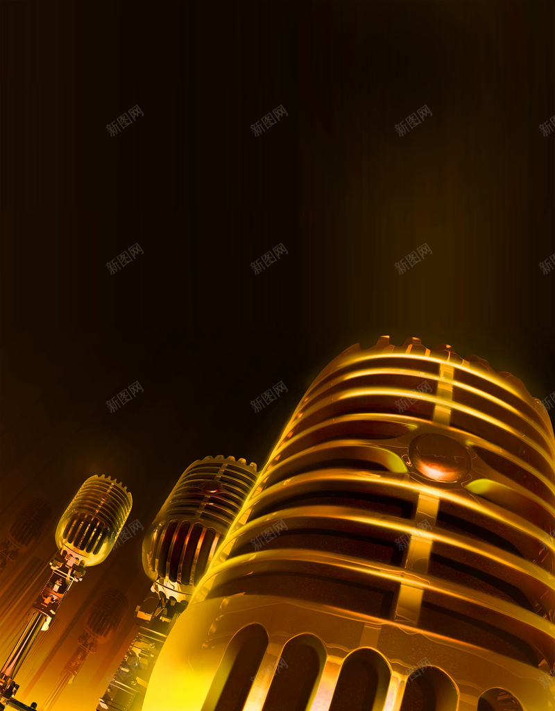 播音主持唱歌比赛海报psd设计背景_新图网 https://ixintu.com 播音开心 棕色 歌唱 激情 狂欢 话筒