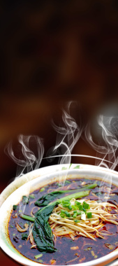 中国美食青菜面条包柱矢量元素海报背景