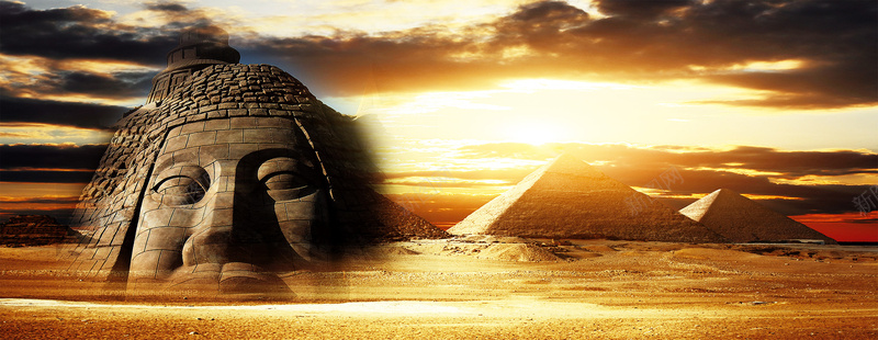 数据金字塔沙漠banner背景摄影图片