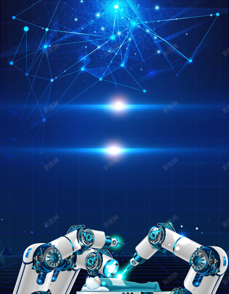 科技人工智能宣传海报psd设计背景_新图网 https://ixintu.com 人工智能 人形机器人 大气 引领未来 智能时代 智能机器人 机器人 科技 蓝色