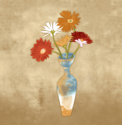 油画质感花瓶图片下载油画质感花瓶海报背景高清图片