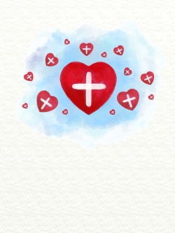 博爱水彩风世界红十字日宣传海报背景高清图片