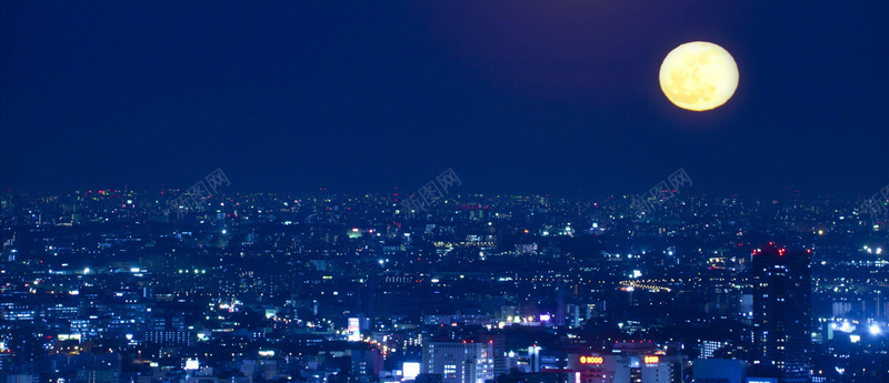 夜城市jpg_新图网 https://ixintu.com city 中秋 摄影 明月 海报banner 深色 蓝色 风景