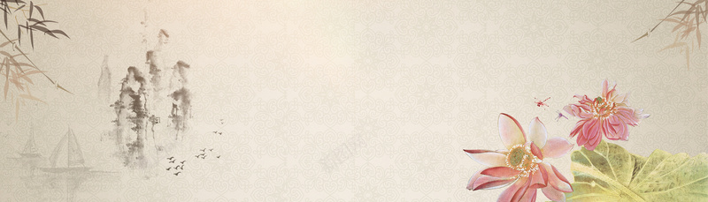 古典古风画中式棕色bannerpsd设计背景_新图网 https://ixintu.com 中 中国风 传统 典雅 古典 古典中国画 唯美 复古 广告 文艺 素材 绘画 背景 花朵 设计