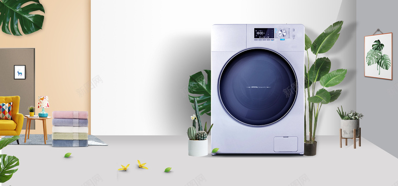 智能洗衣机促销背景背景