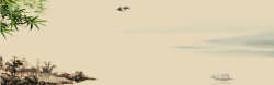 安静的燕子中国风复彩色水墨画banner海报高清图片