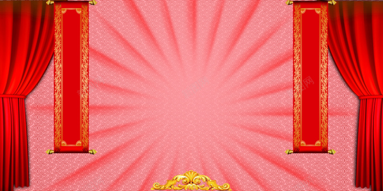 粉色红帘对联春节节日背景背景