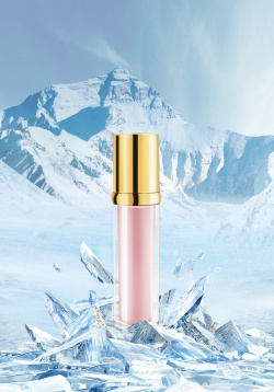 化妆品冰素材蓝色冰爽化妆品宣传海报背景高清图片