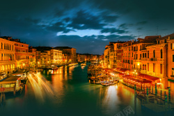 美丽威尼斯美丽水中城市深蓝色背景高清图片
