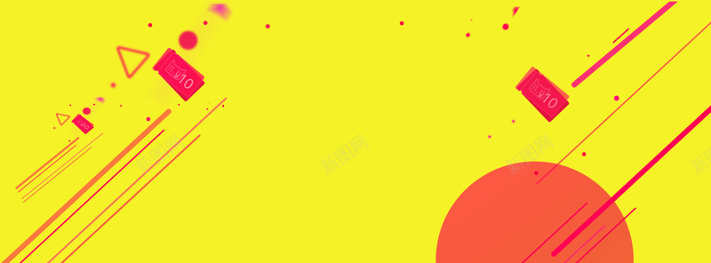 纯色几何背景图psd设计背景_新图网 https://ixintu.com 几何 图形 扁平 海报banner 渐变 纯色 黄色