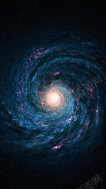 蓝色漩涡星球H5背景摄影图片
