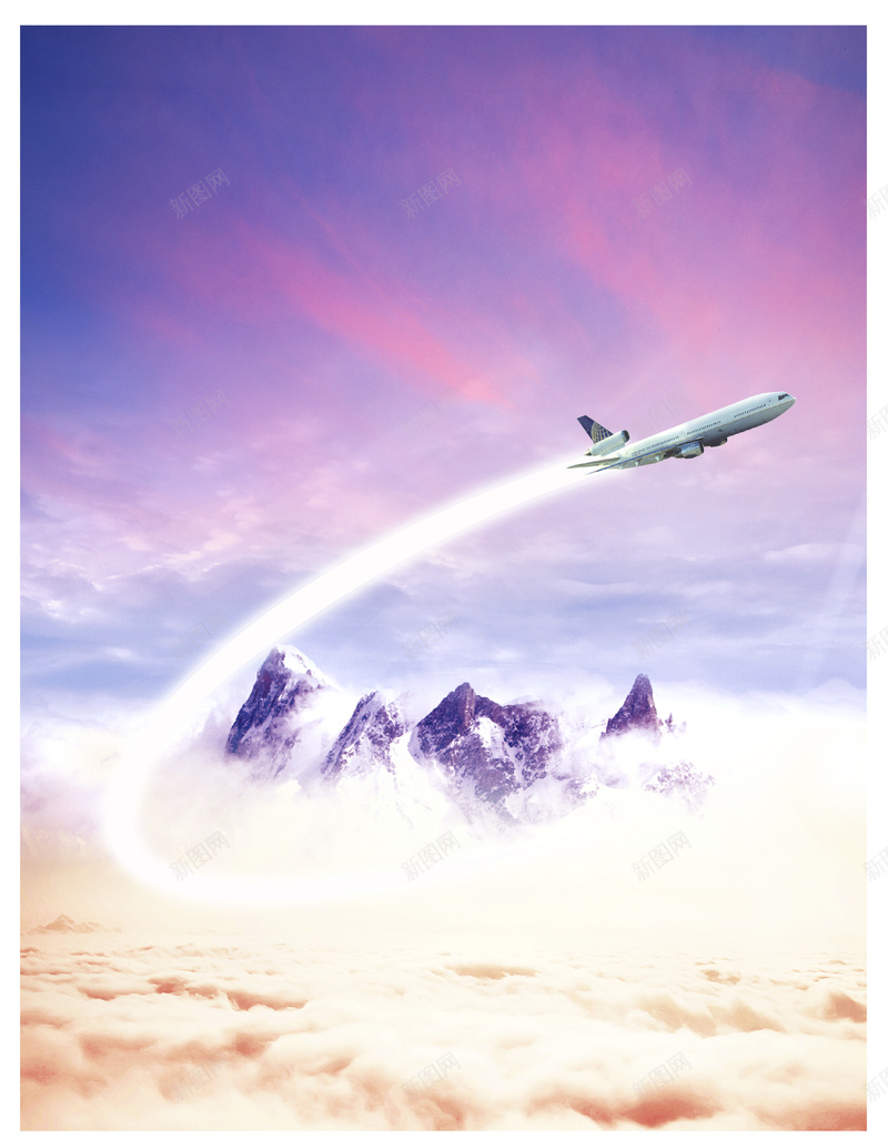 天空飞行的飞机psd_新图网 https://ixintu.com 天空 摄影 旅行 梦想 起飞 风景 飞机