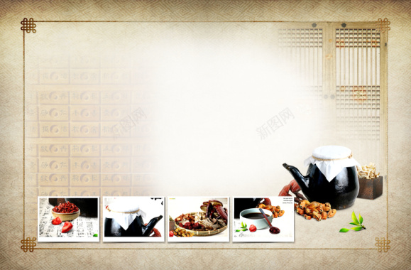 韩国美食韩国传统美食淡褐色背景